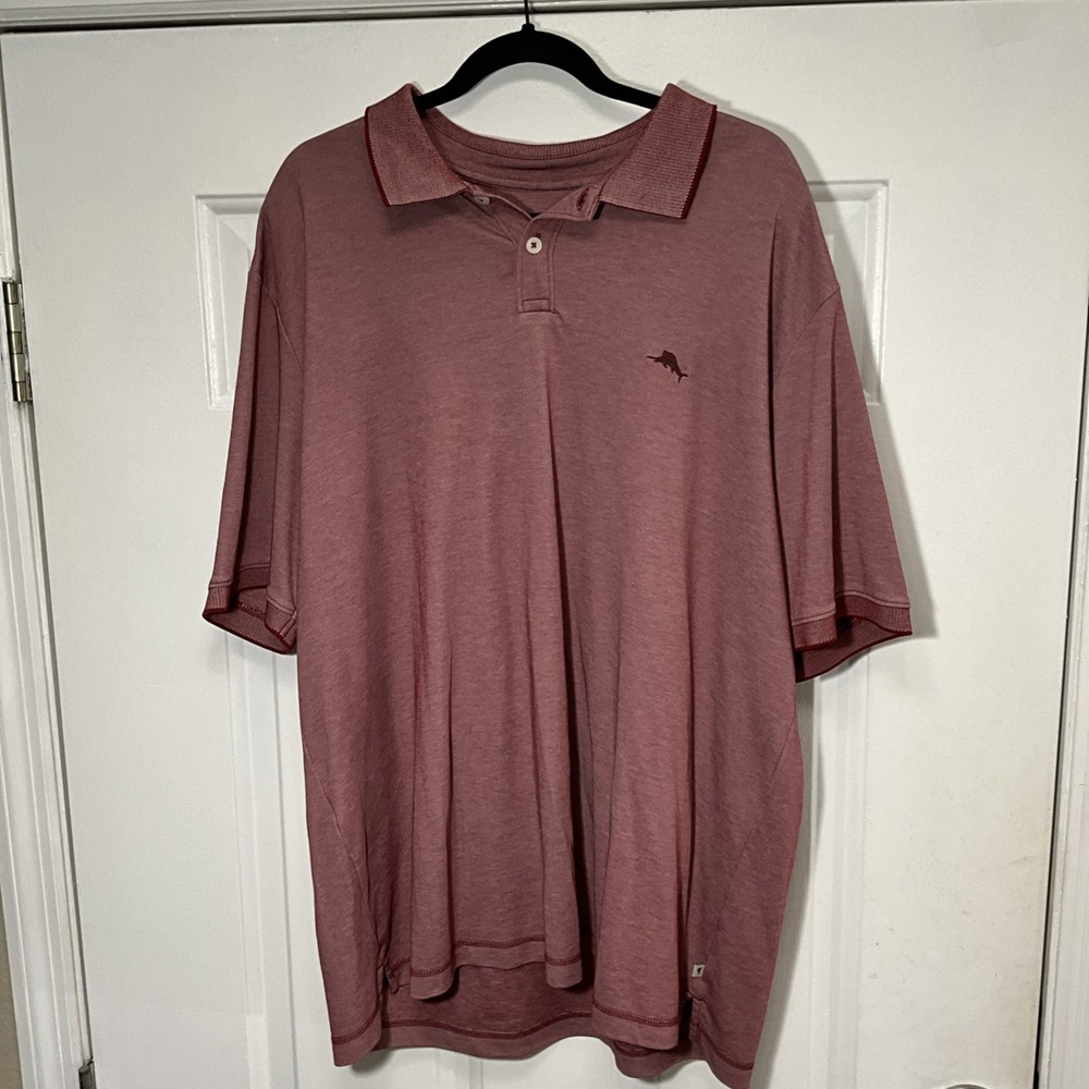 Tommy Bahama Short Sleeve Polo/Golf Supima Cotton Red/Rose/Mauve Men's XXL